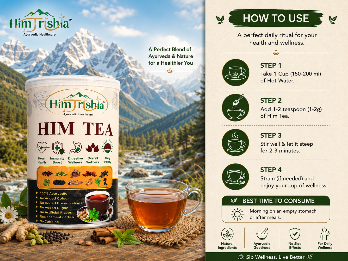 HIM TEA – 100% Ayurvedic Wellness Drink